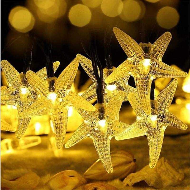 buiten zonne-lichtslinger zonne-lichtslingers 8 modi buiten waterdicht 7m-50leds 6.5m-30leds oceaan sterren fee lichtslingers bruiloft tuin vakantie huisdecoratie led zonne-tuin licht 2025 - $10.49 -P10