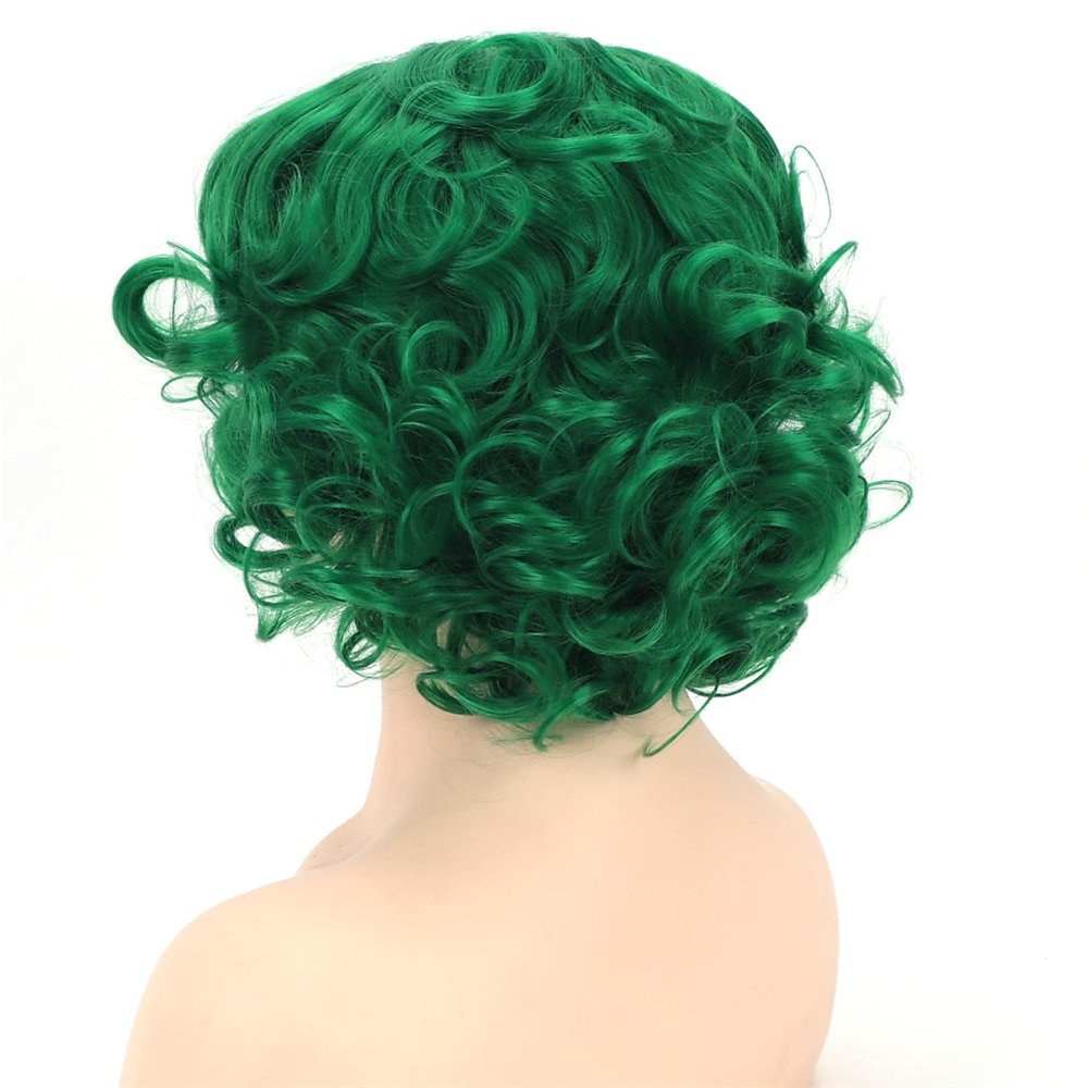 Kort Groen Groot Krullend Golvend Gelaagd Perücken voor Vrouwen Cosplay Feest Synthetisch Vezelhaar Perücken Halloween Perücken St.Patrick's Day Perücken 2025 - $28.99 –P3
