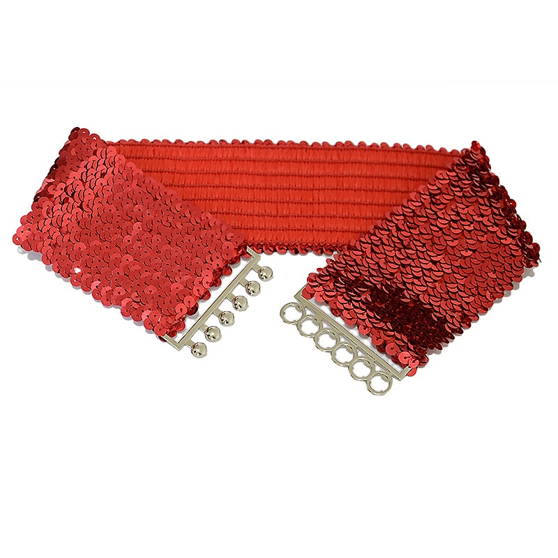 Dámské Široký pásek Korzetový pásek Kovový řetízek Plátno Metal Bucke Geometrie Formální Párty Denní Černá Stříbrná Zlatá Rubínově červená 2026 - $9.49 –P6