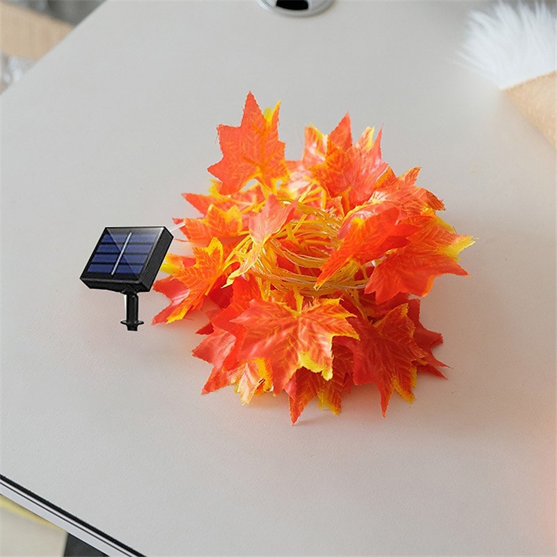 luci a stringa solari a led impermeabili ip65, decorazione esterna a forma di foglia di edera per il giardino di Natale&amp;feste in terrazza del 2025 a $11.99 –P17