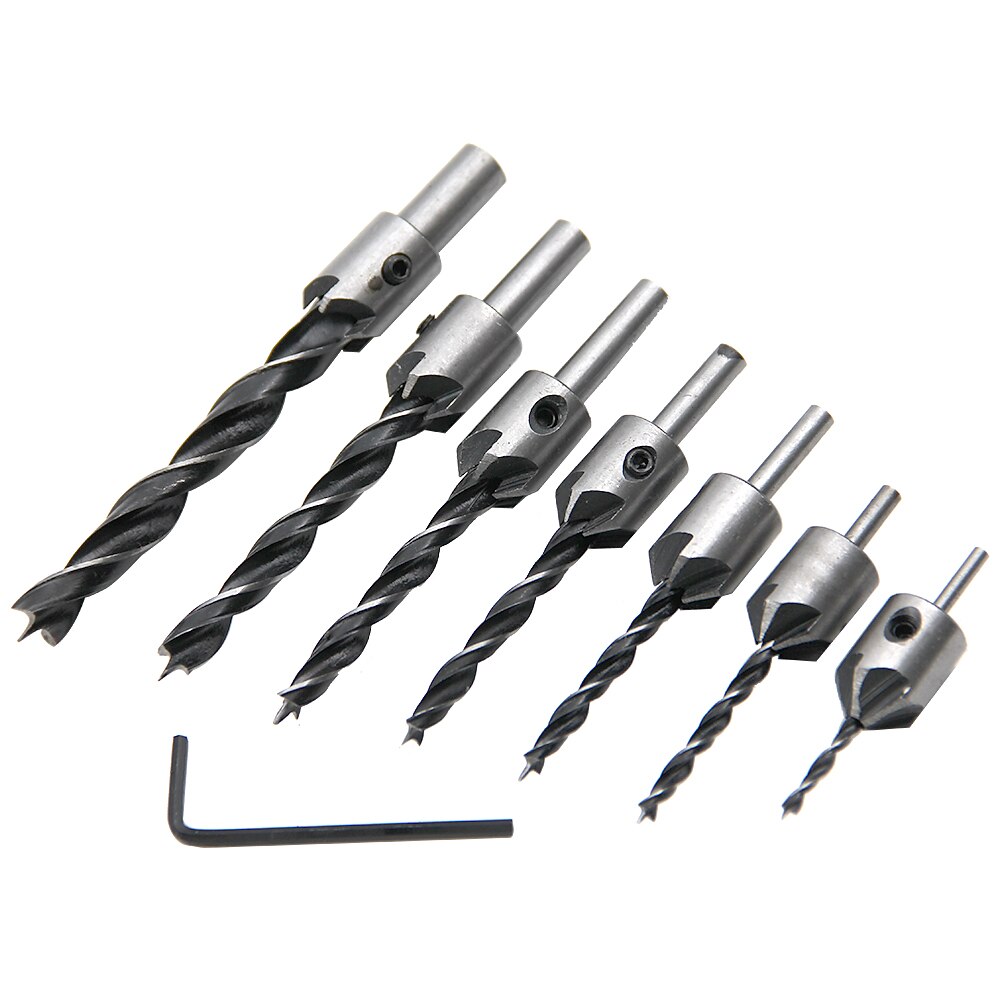 23 יחידות פתיחת עץ DIY סט chamferer שלוש נקודות שקוע שקוע מקדחה פקק מיקום מרכזי אגרוף 2025 - $30.99 –P5