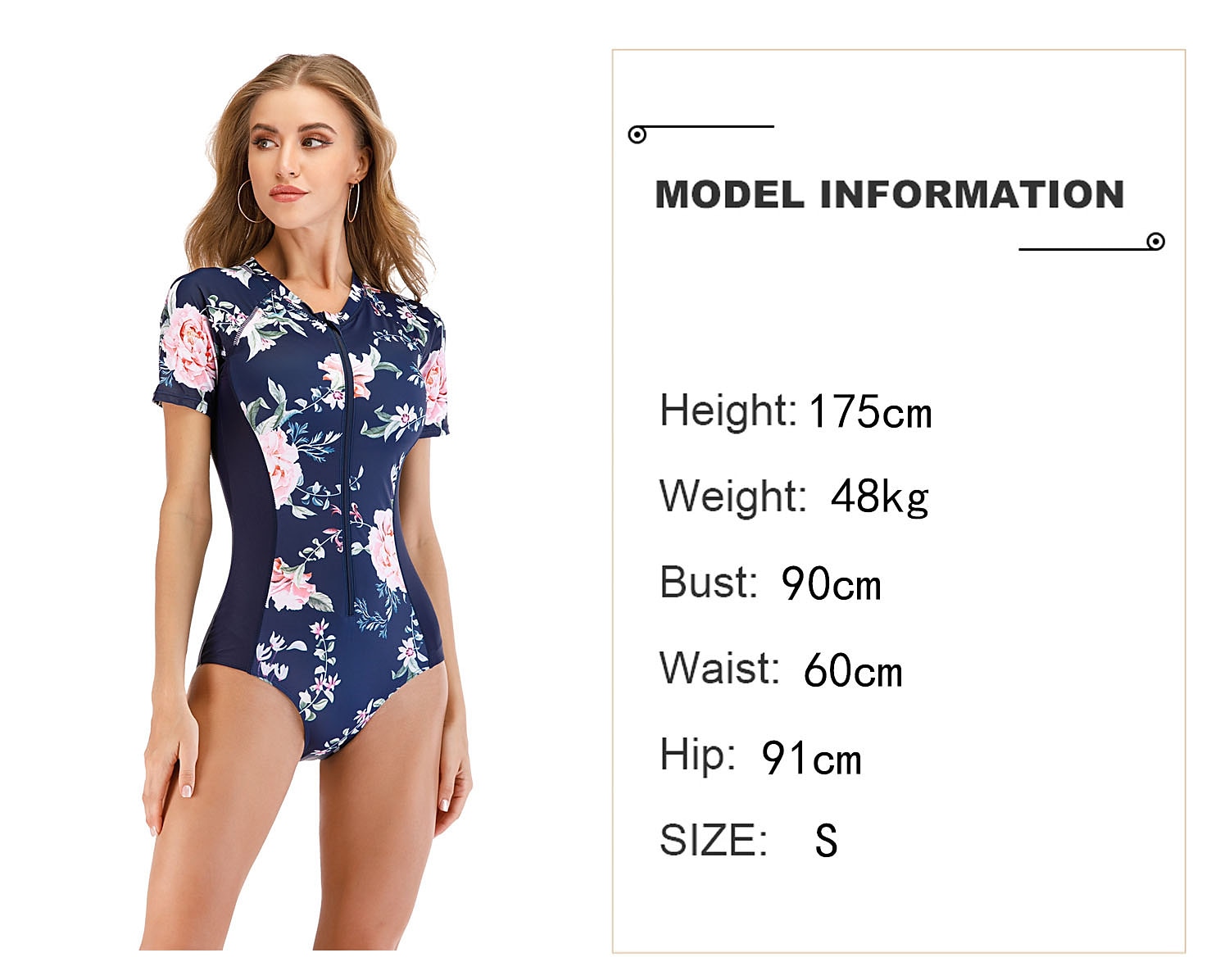 Women's Rash Guard One Piece Swimsuit UV Sun Protection Breathable Quick Dry Short Sleeve Bodysuit Bathing Suit Front Zip Swimming Surfing Beach Water Sports Floral Summer / Stretchy / Lightweight 2025 - $28.99 –P7