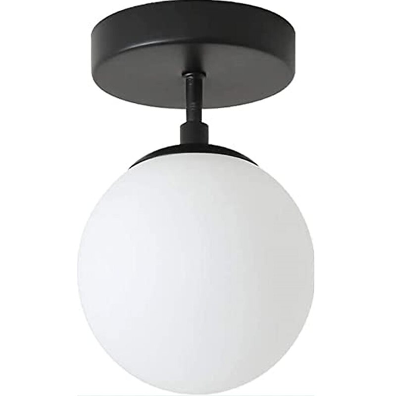 led innfelt taklampe glass globe 1-lys svart gang taklampe minimalistisk design vintage taklamper for soverom stue foaje kjøkken (1 pakke) 2025 - $37.99 –P1