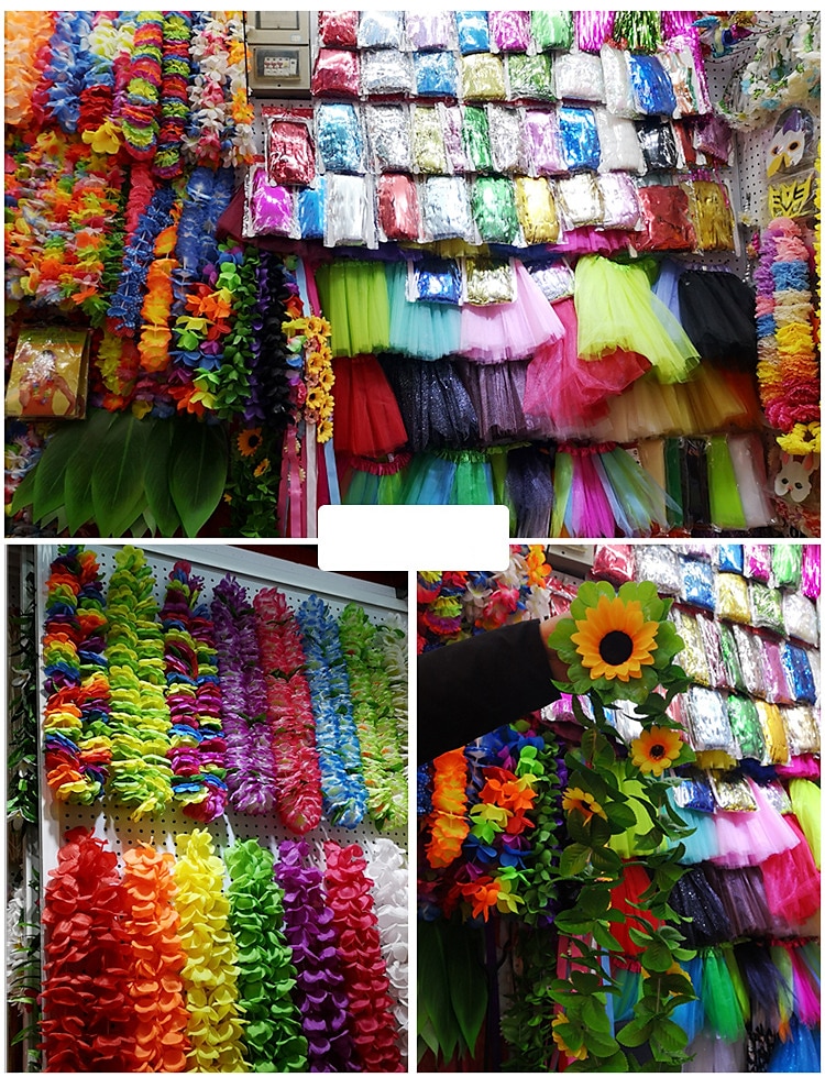50 pz hawaiian leis collana tropicale luau hawaii fiore di seta lei festa a tema favori corone fasce vacanza matrimonio spiaggia decorazioni di compleanno del 2025 a $40.99 –P6