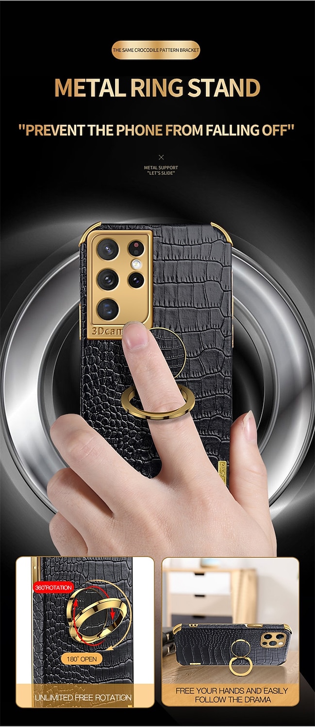 Phone Case For Samsung Galaxy S24 S23 S21 S20 Ultra Plus FE A54 A34 A14 A71 A51 A31 Note 20 Ultra 10 Plus A12 A32 S25 Ultra Back Cover Portable Ring Holder Magnetic Solid Colored PU Leather 2025 - $13.99 –P3
