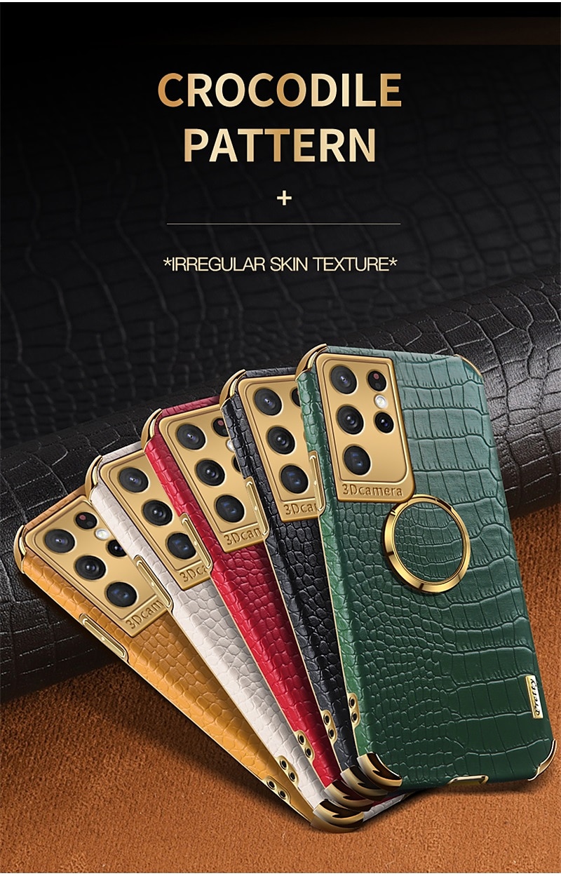 Phone Case For Samsung Galaxy S24 S23 S21 S20 Ultra Plus FE A54 A34 A14 A71 A51 A31 Note 20 Ultra 10 Plus A12 A32 S25 Ultra Back Cover Portable Ring Holder Magnetic Solid Colored PU Leather 2025 - $13.99 –P2