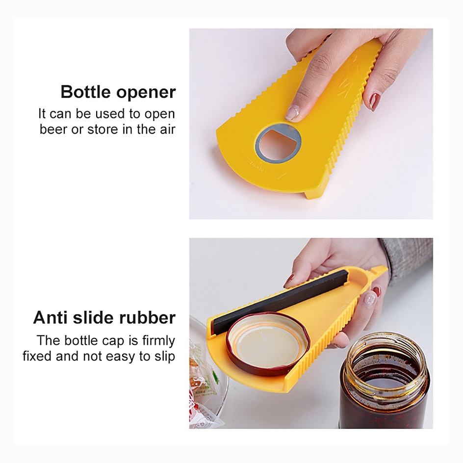 blikopener 5 in 1 multifunctionele potopener draai deksel snel openen koken dagelijks gebruik flesopener keukenaccessoires 2025 - $7.99 –P10