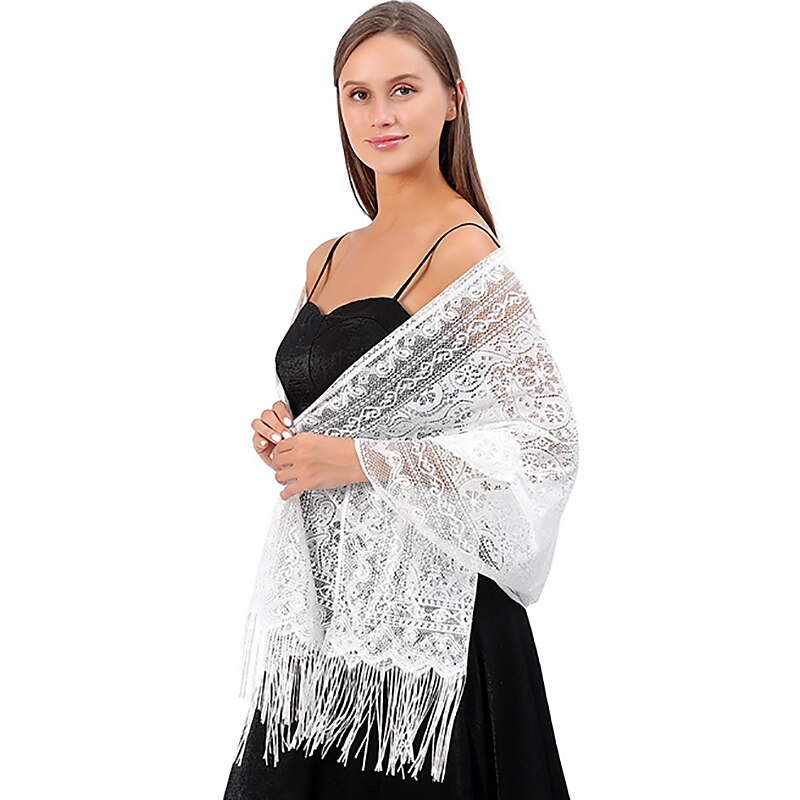 Shawl & Wrap Shawls Women's Wrap Elegant Bridal Sun Protection Sleeveless Lace Fall Wedding Wraps With Lace For Wedding Summer 2025 - $7.99 –P5