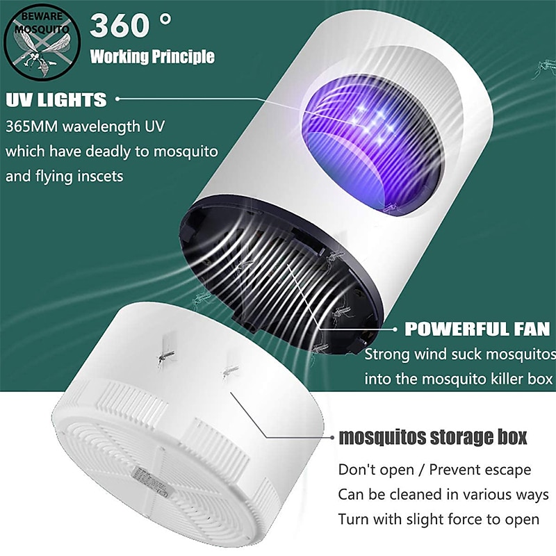 Bug Zapper Electric Indoor Mosquito Insect Trap Killer Lamp LED Mosquito Repellent Lamp Mute Anti Fly Trap Light Bug Zapper USB LED Night Lights 2025 - $8.49 –P3