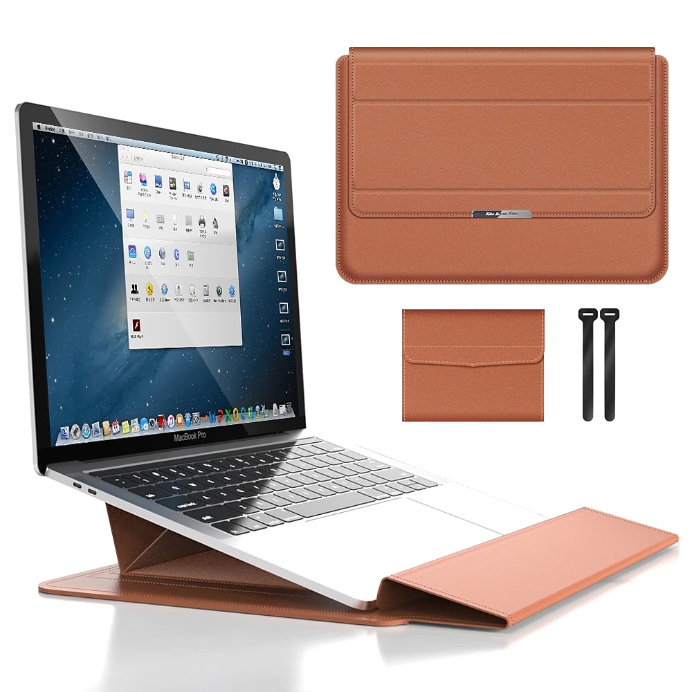 Laptop Sleeves 12" 14" 15.6" inch Compatible with Macbook Air Pro, HP, Dell, Lenovo, Asus, Acer, Chromebook Notebook Waterpoof PU Leather Solid Color for Business Office 2025 - $36.99 –P11
