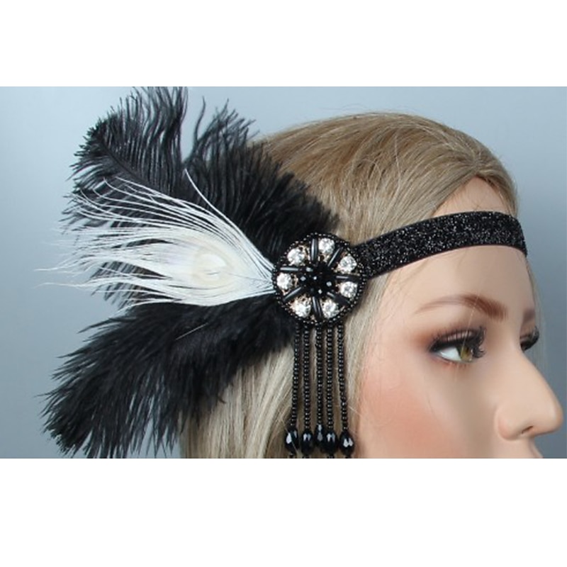 Retro Vintage Anos 20 Peça para Cabeça Baile de Máscara Faixa De Cabelo Estilo Melindrosa Normal O Grande Gatsby charleston Convidado do casamento Mulheres Dia Das Bruxas Carnaval Baile de Máscaras de 2025 por $23.99 –P6