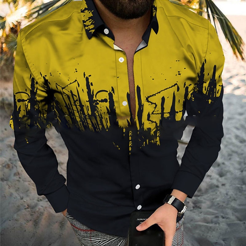 Per uomo Geometrica Rendering Camicia Camicia con bottoni Manica corta Di tendenza Originale Informale Informale Giornaliero Spiaggia Primavera estate Collo ripiegabile Bottone giù Nero / Bianco del 2025 a $24.99 –P9