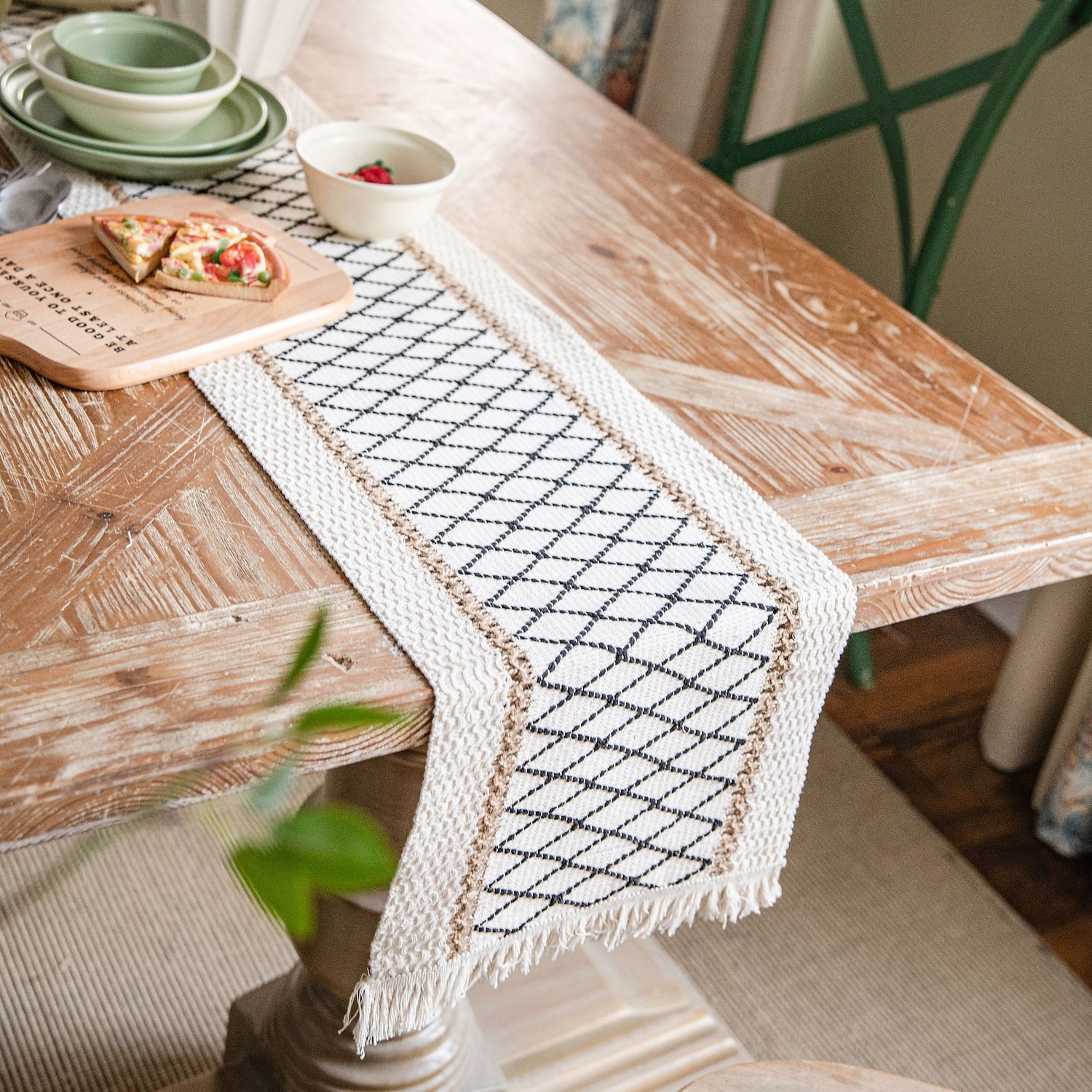 Farmhouse Table Runner Vintage Table Runner Cotton Linen Table Decorations for Dining Party Holiday 2025 - $13.99 –P8