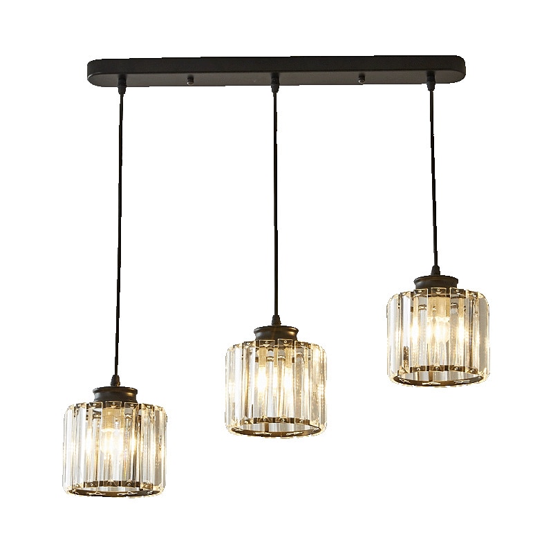 65 cm lustre à trois têtes led pendentif lumière cristal métal moderne luxe créatif suspension lampe de 2025 ? $181.99 –P7