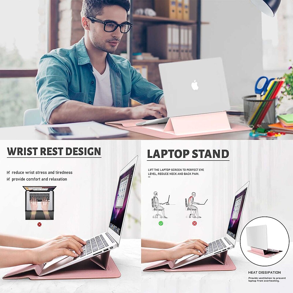 Laptop Sleeves 12" 14" 15.6" inch Compatible with Macbook Air Pro, HP, Dell, Lenovo, Asus, Acer, Chromebook Notebook Waterpoof PU Leather Solid Color for Business Office 2025 - $36.99 –P5