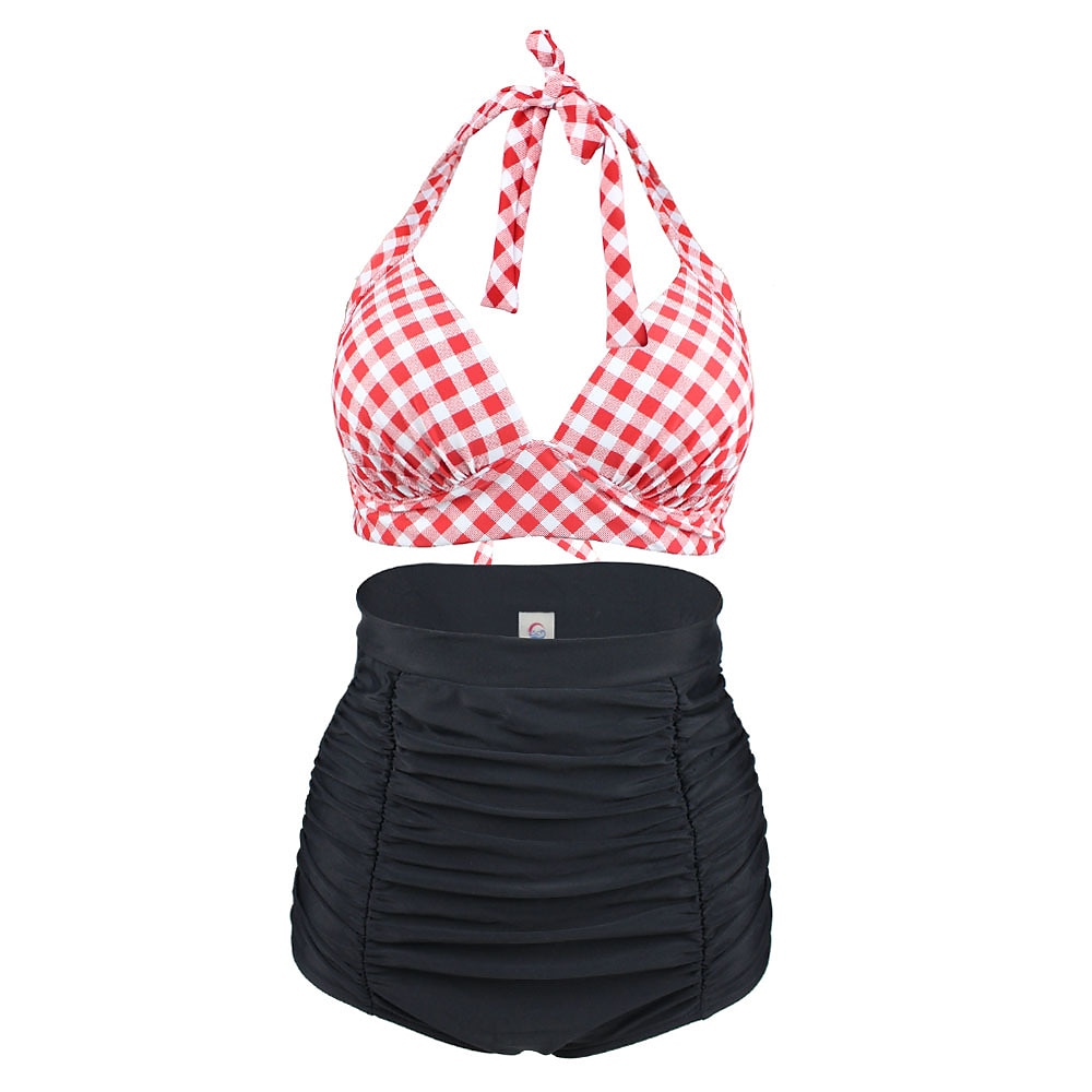 Polka Dot Retro / vintage Femtiotal Badkläder Bikini Baddräkt Maskeradkläder Dam Maskerad Fest / afton Möhippa Vuxna Topp Shorts 2025 - $40.99 –P4