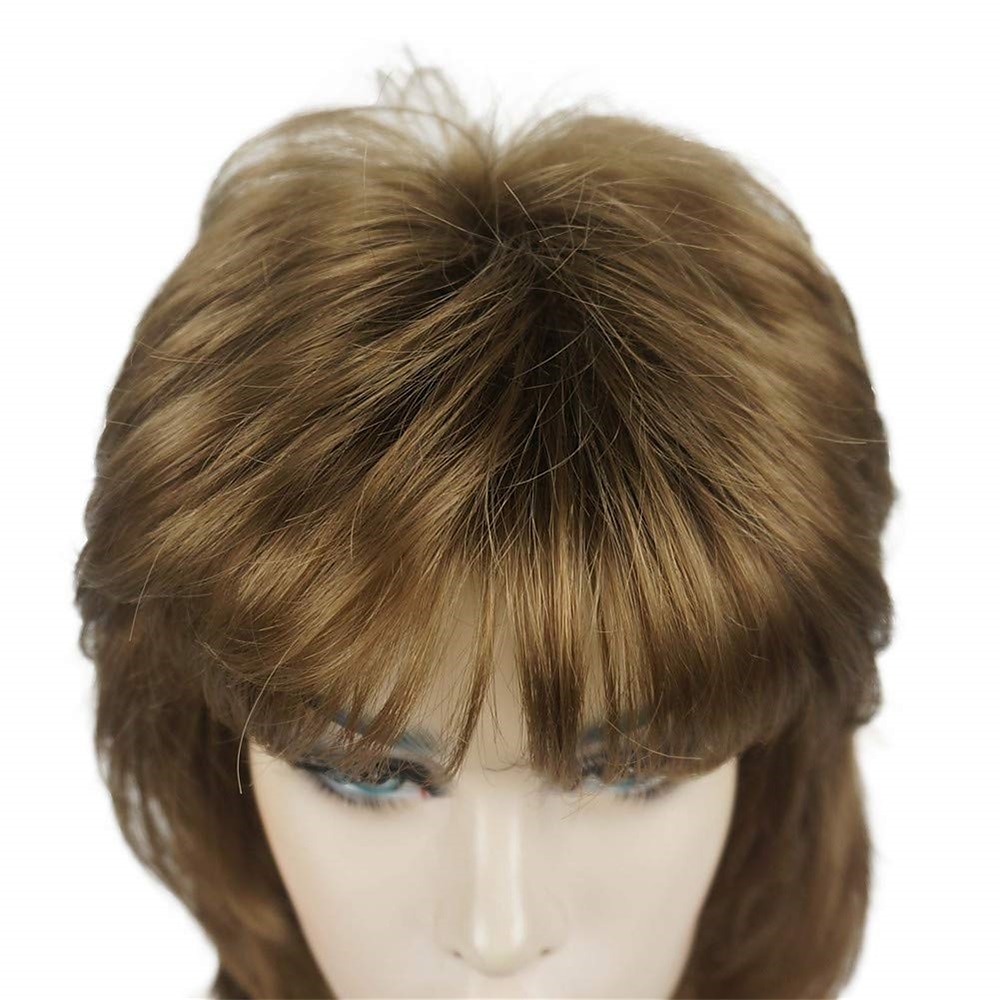 shaggy couches perruque longueur d'épaule femmes perruque avec une frange de cheveux perruque de cheveux synthétiques de qualité supérieure pour les femmes de 2025 ? $28.99 –P19