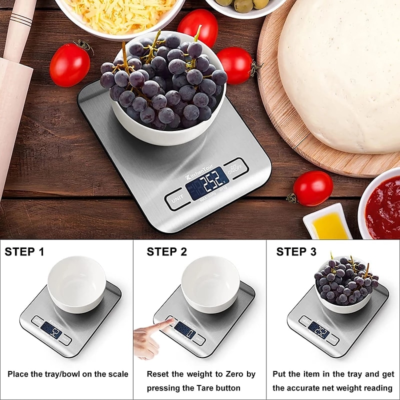 1pc 5000g-1g Kitchen Scale, Digital Food Scale with LCD Display, Precise  Weight Measuring for Baking Cooking