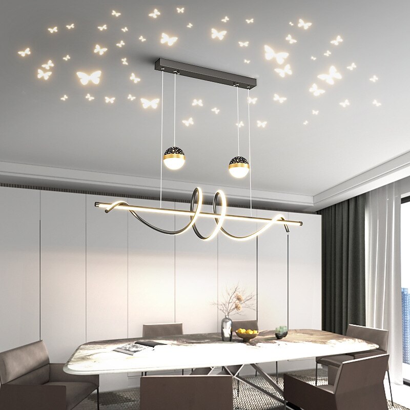 100 cm Pendant Light LED Butterfly Projector Light Restaurant Lamp Modern Nordic Style Warm Creative Design Spiral Chandelier 2025 - $449.99 –P7
