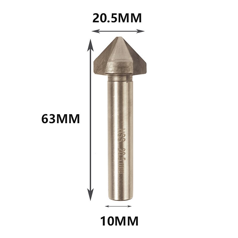 ronde schacht 6 stks/set 3 fluit hss harde metalen drie rand afschuining afkanten frees cutter bit verzinkboor 2025 - $17.99 –P9