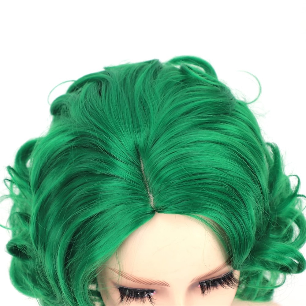 Kort Groen Groot Krullend Golvend Gelaagd Perücken voor Vrouwen Cosplay Feest Synthetisch Vezelhaar Perücken Halloween Perücken St.Patrick's Day Perücken 2025 - $28.99 –P4