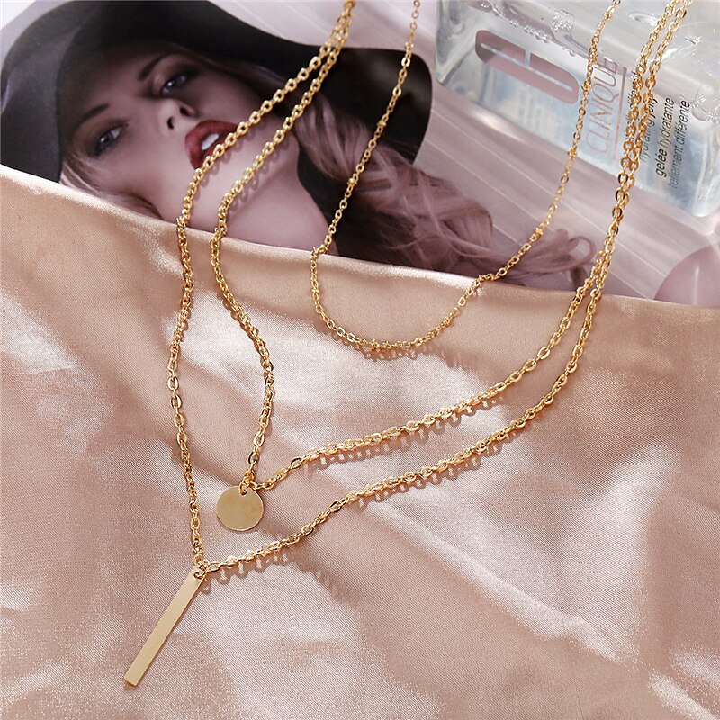 colier de damă coliere chic și moderne cu geometrie stradală / colier cu 3 straturi / îmbrăcăminte zilnică / primăvară / vară / toamnă / iarnă 2025 - $4.49 –P7