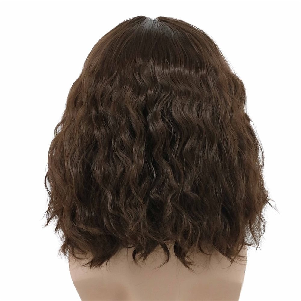 perucă amuzantă pentru bărbați perucă pufoasă scurtă și ondulată maro perucă cosplay perucă anime peruci de halloween 2025 - $24.99 –P9