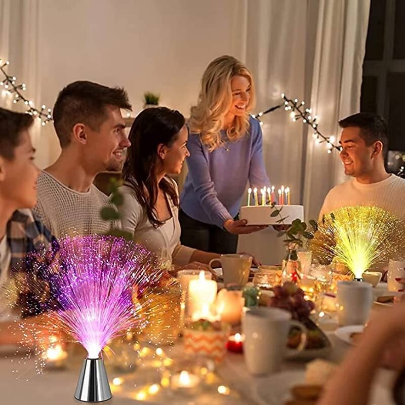 lâmpada led de fibra óptica multicolor decoração de interiores peça central lâmpada de casamento lâmpada led lâmpada noturna de 2025 por $8.99 –P4