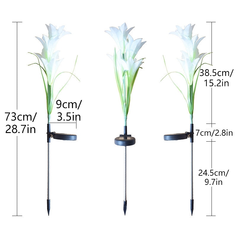 4-kops zonne-led leliebloemlampen, zonne-tuinverlichting voor buiten, RGB-kleur, waterdicht, 600 mAh, tuin, gazon, bruiloftsdecoratie 1/2 stuks 2025 - $11.49 –P1