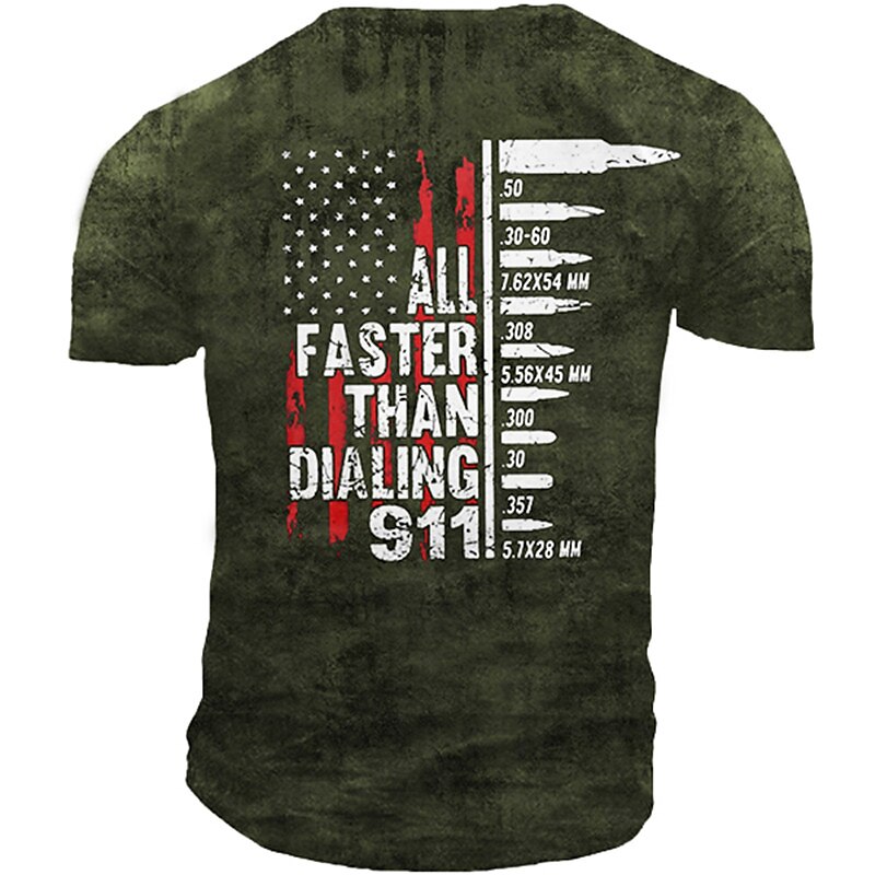 T-shirt à manches courtes Unisexe Drapeau national pour le jour des anciens combattants T-shirt à lettre graphique usé imprimé 3D col rond mode sportive décontractée extérieure style de rue de 2025 ? $17.99 –P5