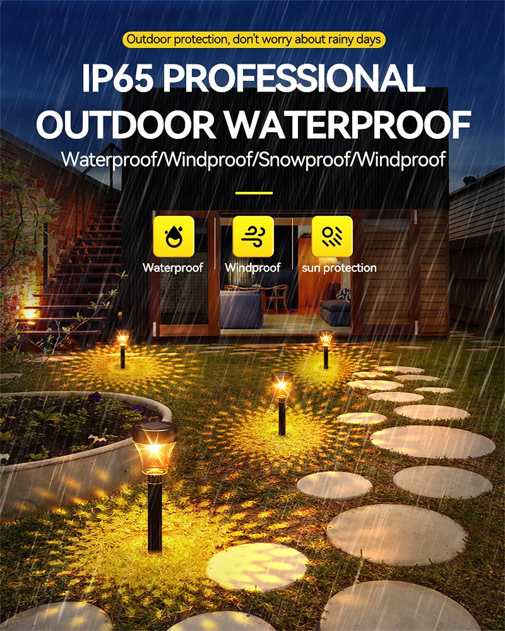 2/6 шт., солнечные садовые дорожки, уличные светодиодные газонные лампы rgb, теплый белый цвет для садового декора, ландшафтное освещение 2026 - $33.99 –P6