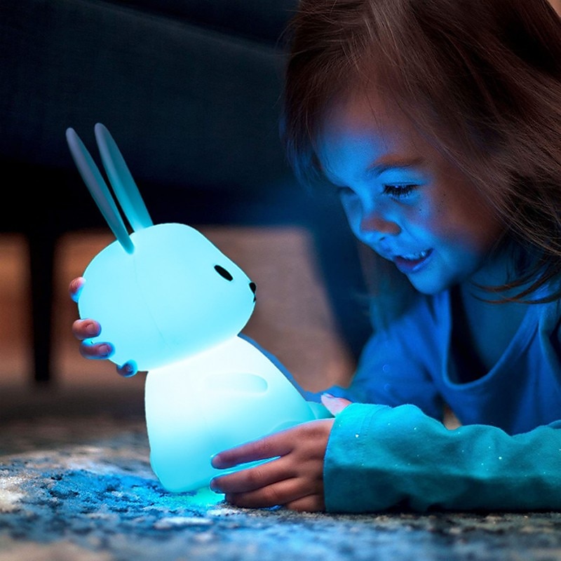 led kanin nattlys kaninlampe for barn berøringssensor dyr tegneserie søt lampe fargerik usb oppladbar silikongave barnehage jente gutt småbarn kawaii romdekorasjon soverom nattbordslampe 2025 - $35.99 –P8