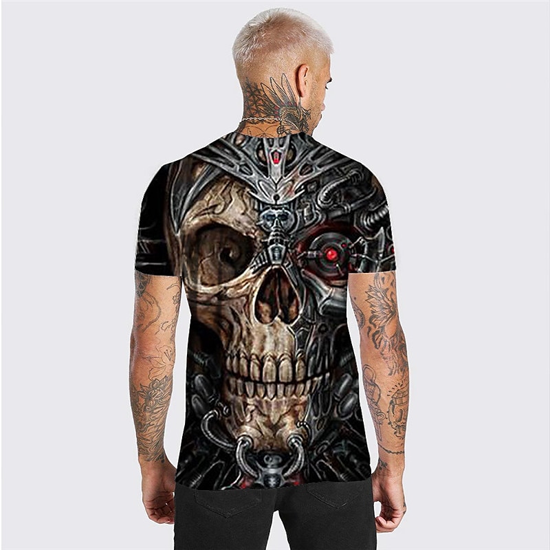 Herr Unisex Dödskalle Grafiska tryck T-shirt halloween skjorta Kortärmad T-shirt 3D-tryck Rund hals Skjorta Sport Designer Ledigt Utomhus Gata Dagligen Svart Rubinrött Blå Sommar Kläder S M L XL XXL 2025 - $17.99 –P4