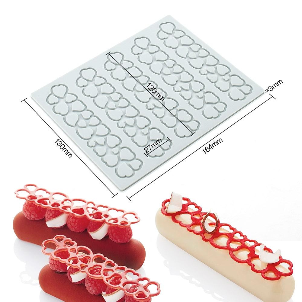 lång remsa kärlek bubbla fondant spets pad pyssel bak dekoration molekylär matlagning tryckform 2025 - $2.99 –P5