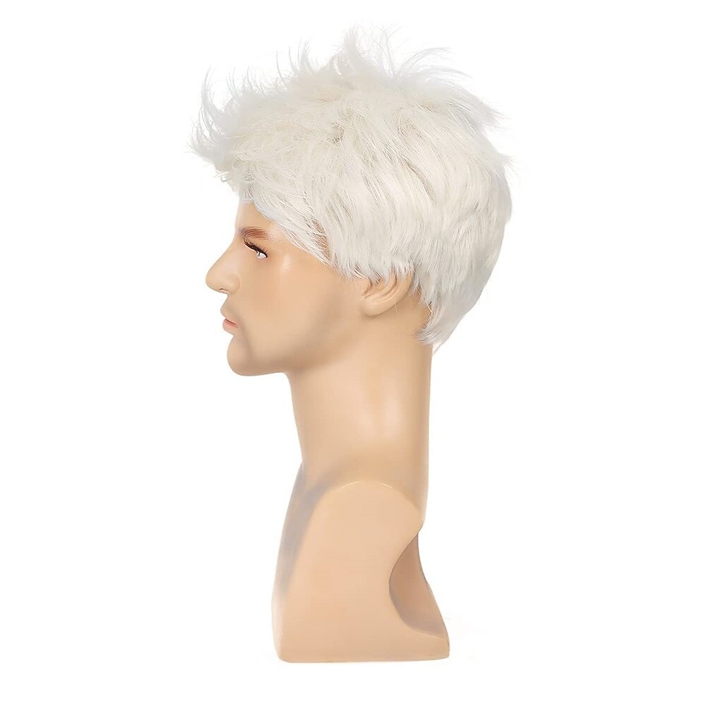 férfi parókák szürke rövid réteges paróka szintetikus helyettesítő cosplay jelmez buli napi viselet haj paróka 2026 - $24.99 –P11