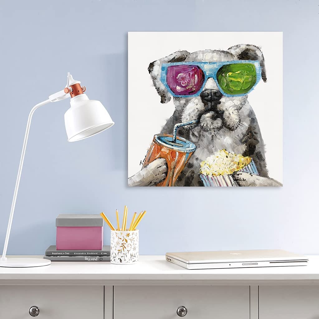 Peinture à l'huile Hang-peint Peint à la main Carré Animaux Moderne Toile étirée / Toile tendue de 2025 ? $141.99 –P3