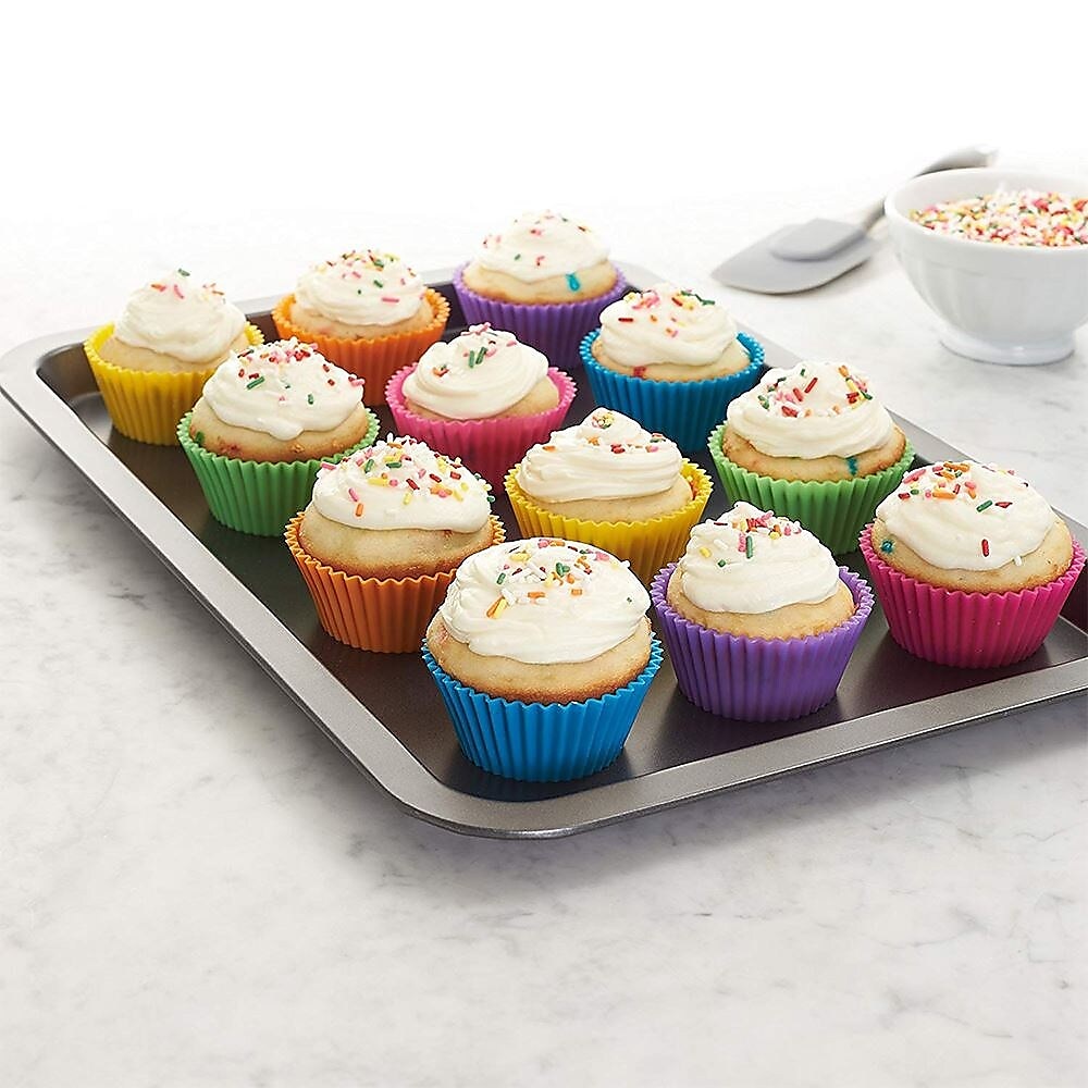 12 Pcs Reusable Silicone Baking Cups Nonstick Muffin Molds for Cake Balls Muffins Cupcakes 2025 - $9.49 –P2