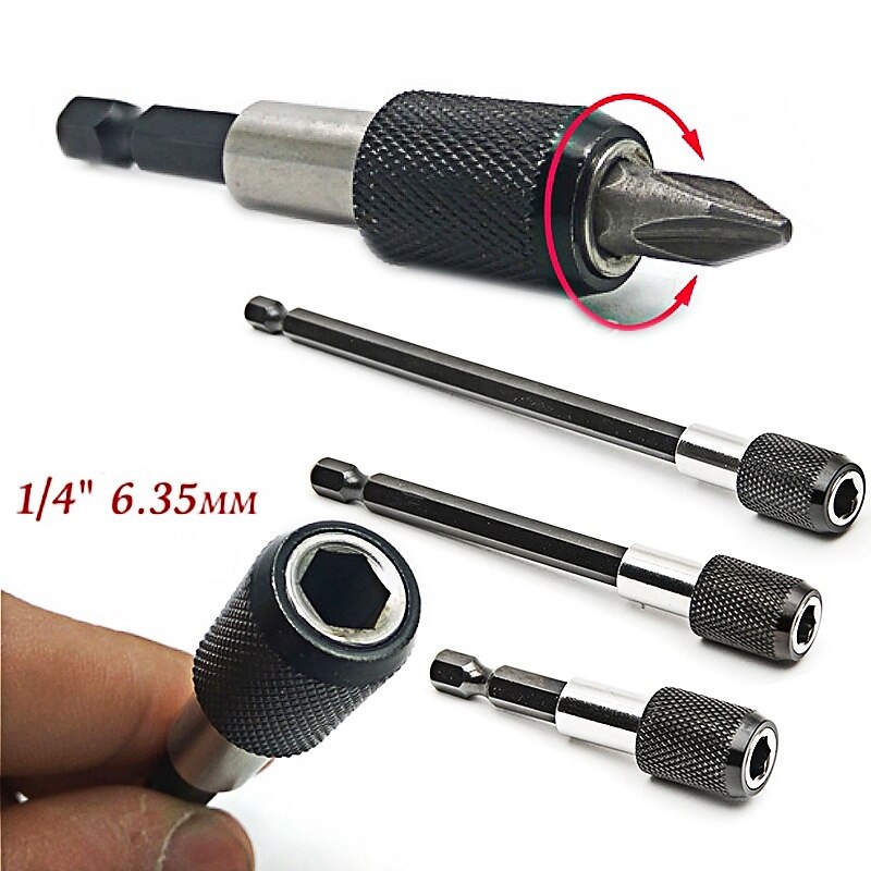 1/4 Inch Red Hexagonal Handle Batch Head Extension Rod Magnetic Screwdriver Quick Release Self-locking Extension Rod 60/100/150mm 2025 - $12.99 –P2