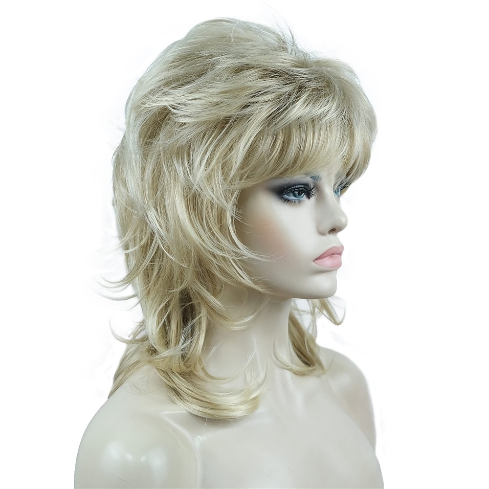 shaggy couches perruque longueur d'épaule femmes perruque avec une frange de cheveux perruque de cheveux synthétiques de qualité supérieure pour les femmes de 2025 ? $28.99 –P5