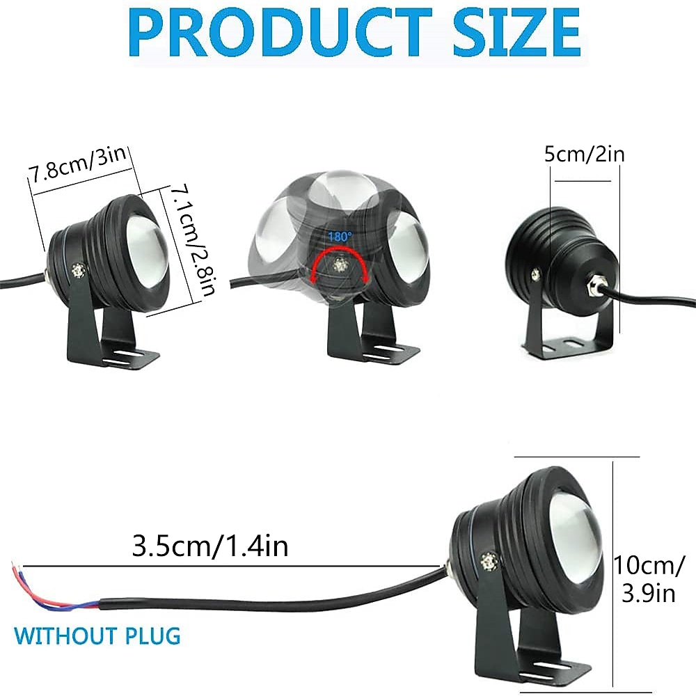 damlys undervannsfontenelys led nedsenkbar spotlight rgb 16farger vanntett med fjernkontroll 10w dc12v utendørs hage landskapslys 1stk 2stk 2025 - $25.99 –P1