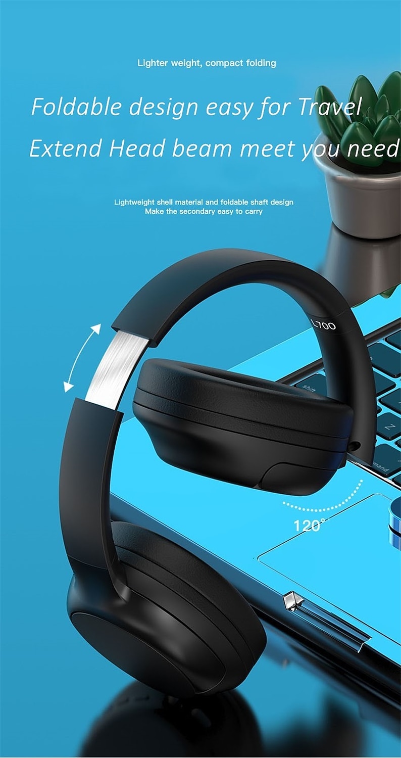 L700 Over-ear Headphone Over Ear Bluetooth 5.1 Noise cancellation Stereo Surround sound for Apple Samsung Huawei Xiaomi MI  Everyday Use Mobile Phone 2025 - $23.99 –P4