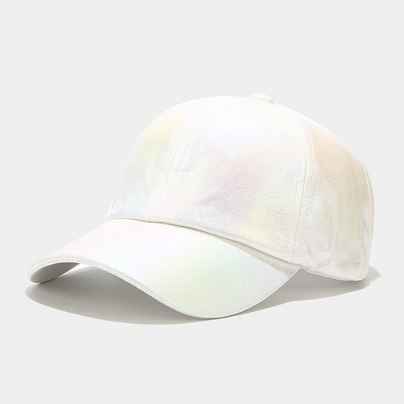 veckad pu basebollkeps unisex man kvinna gnistrande justerbar utomhus snapback hatt färgglad toppad keps scenen hip-hop hatt 2025 - $12.99 –P11