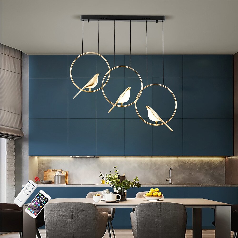 91 cm pandantiv reglabil candelabru cu led design pasăre metal contemporan stil nordic sufragerie 110-120v 220-240v 2025 - $599.99 –P8