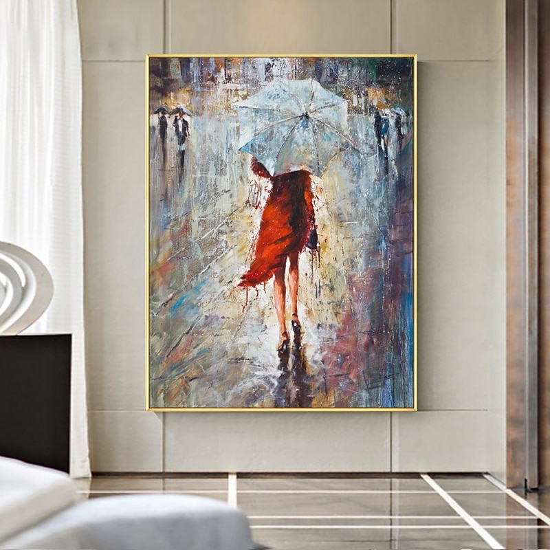 Handmade Hand Painted Oil Painting Wall Art Abstract Sexy Woman Canvas ...