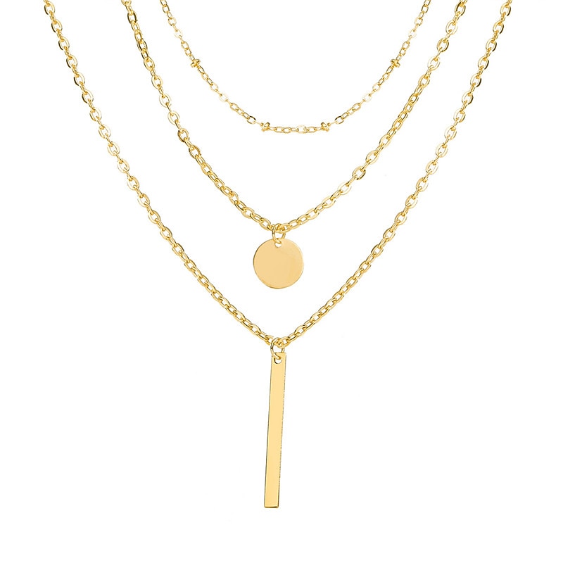 colier de damă coliere chic și moderne cu geometrie stradală / colier cu 3 straturi / îmbrăcăminte zilnică / primăvară / vară / toamnă / iarnă 2025 - $4.49 –P5