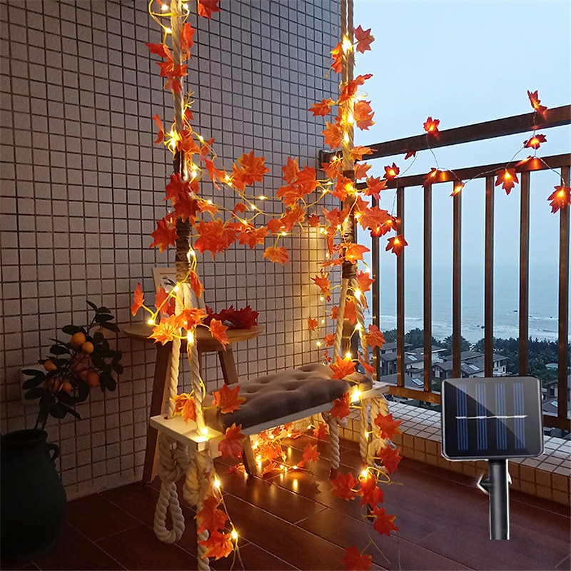 luci a stringa solari a led impermeabili ip65, decorazione esterna a forma di foglia di edera per il giardino di Natale&amp;feste in terrazza del 2025 a $11.99 –P13