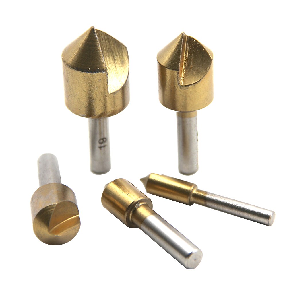 5 pz 6mm 10mm 12mm 16mm 19mm smussatura svasatore punta da trapano 1 flauto 90 gradi set per legno cambio rapido del 2025 a $9.99 –P1