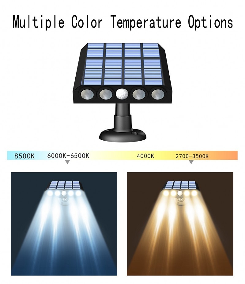 Умный солнечный прожектор, 4 светодиодный светильник для крыльца, уличный фонарь для сада, двора, лестницы, ограждения, декоративного освещения 2025 - $29.99 –P8
