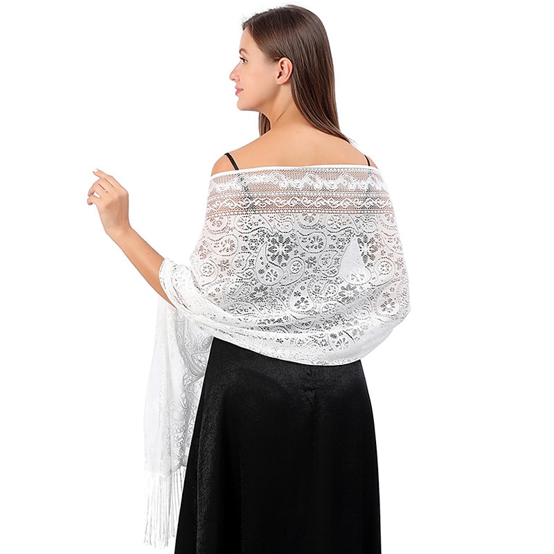 Shawl & Wrap Shawls Women's Wrap Elegant Bridal Sun Protection Sleeveless Lace Fall Wedding Wraps With Lace For Wedding Summer 2025 - $7.99 –P3