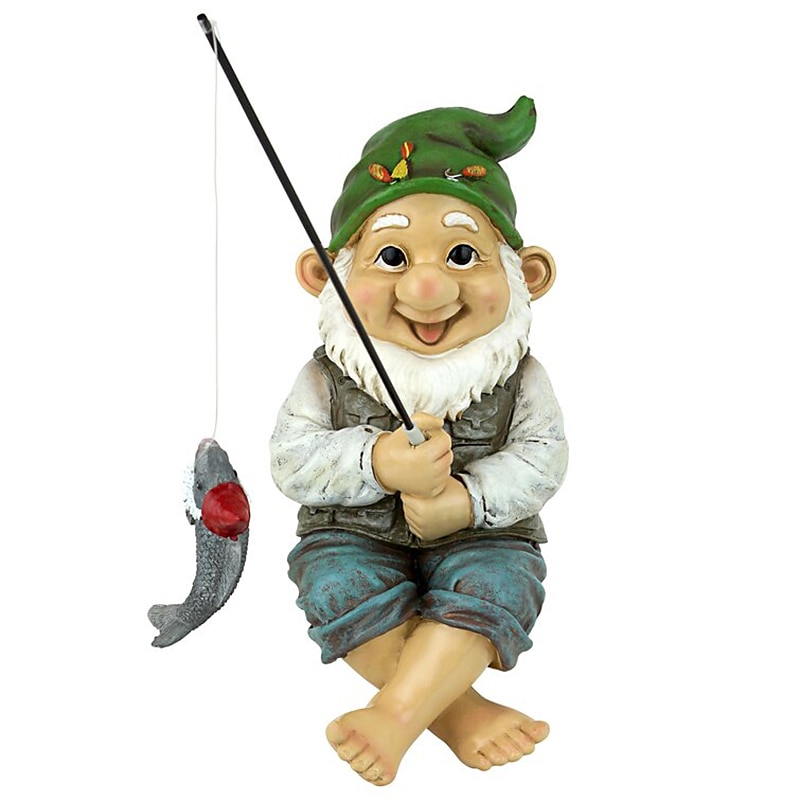 mini hagenisse statue ziggy the fishing dverg alv figurer verandaen utendørs ornamenter villa hjemmeinnredning moderne kunst håndverk 2025 - $16.49 –P4